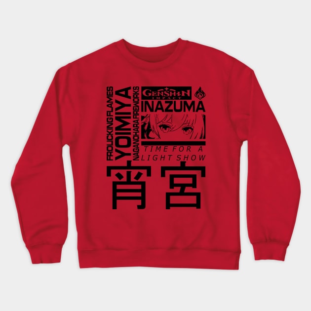 Genshin Impact Yoimiya JP (Black) Crewneck Sweatshirt by HoyoStan